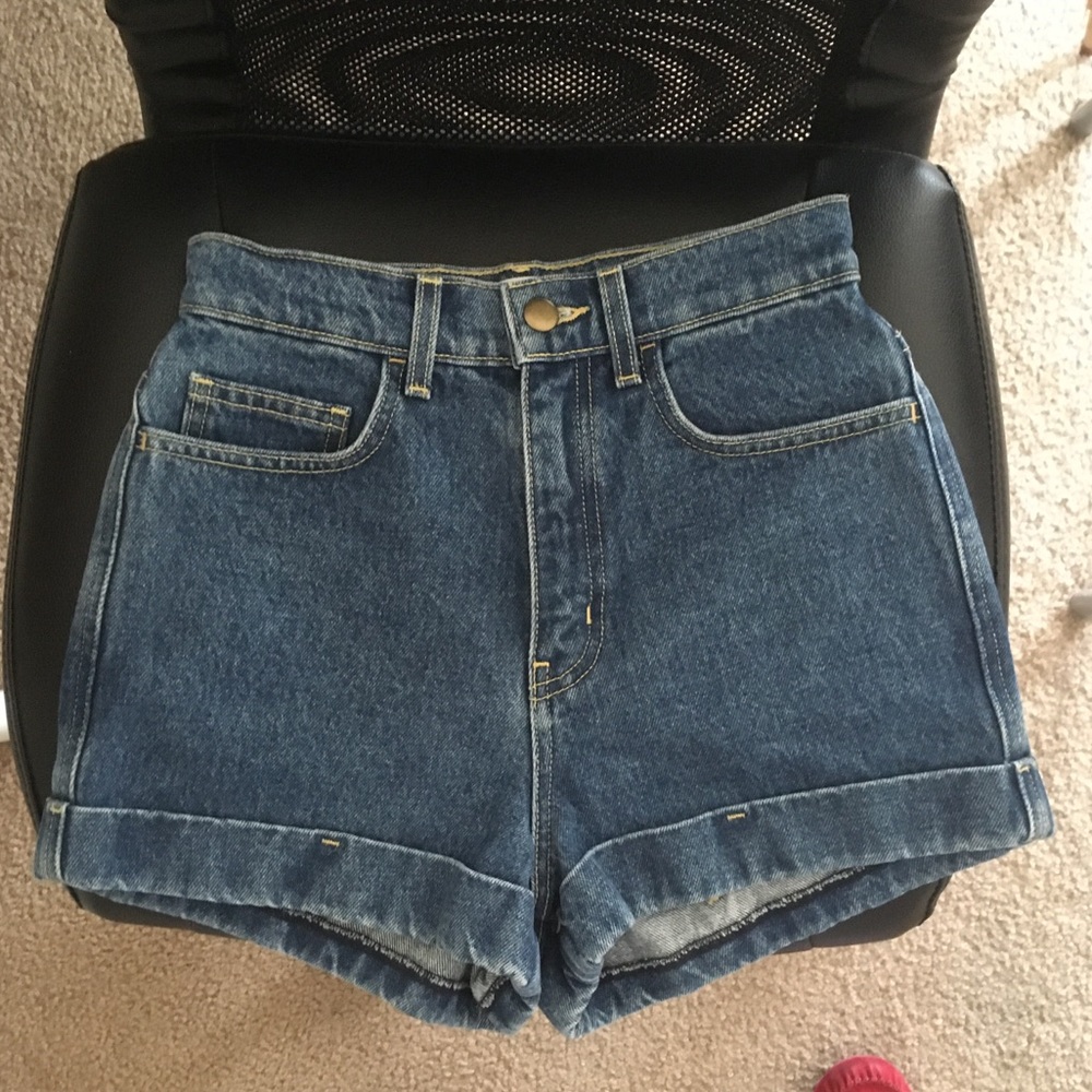 American Apparel High Waist Denim Shorts